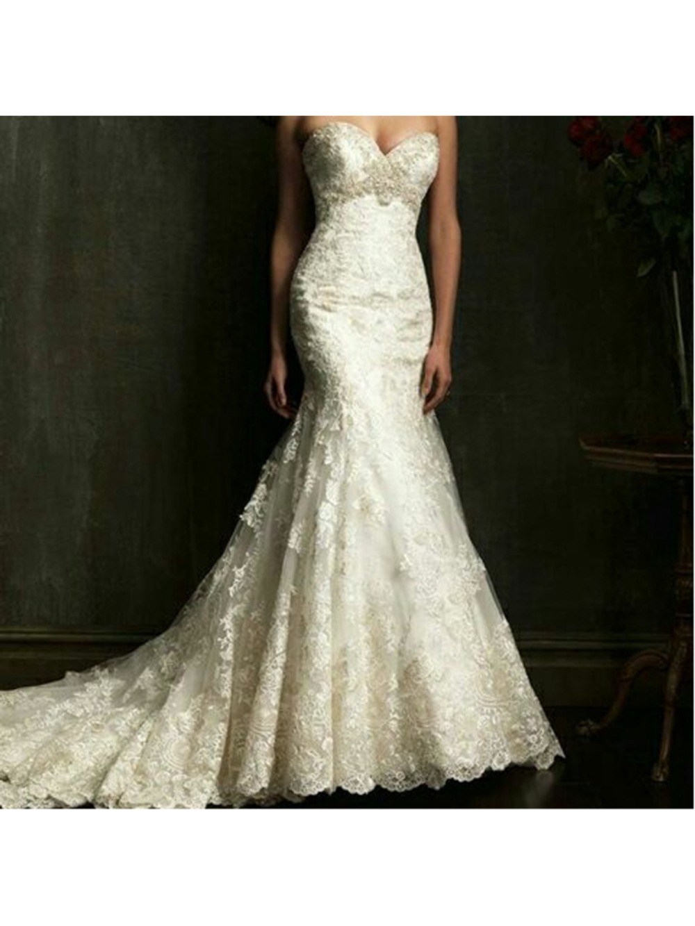 Allure Bridals Wedding Dress Ivory Size 8